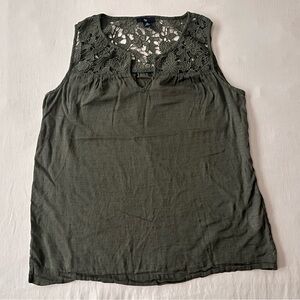 Women's Olive Green Sleeveless Top